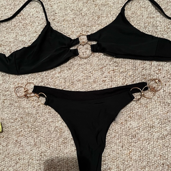 SHEIN Swim Sassy 2 Piece Black Bikini Set Poshmark
